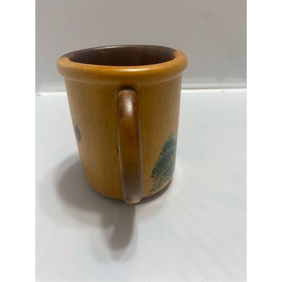 Costa Rica Tropical Toucan Wooden Hand Painted Coffee Tea Mug - Picture 5 of 7